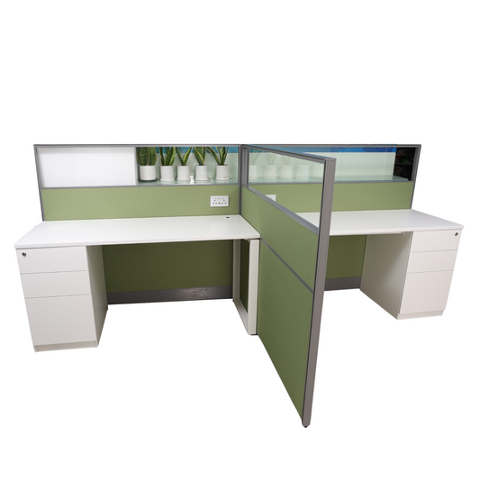 PS-B Series 40mm Office Partition with Electrical Panel & Glass Window